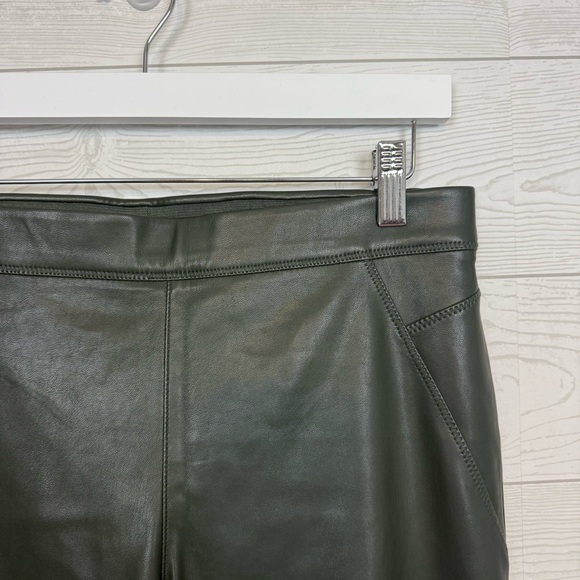 Free People Never Let Go Faux Leather Leggings Hunter Green Size 28 - Picture 3 of 6